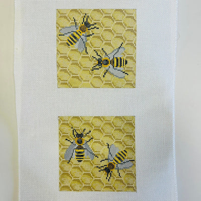 Bees Coasters needlepoint canvas - Bargello Needlepoint