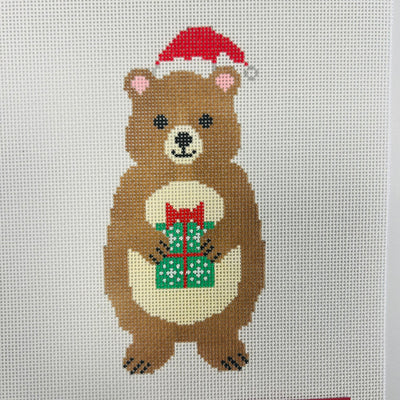 Benny the Bear needlepoint canvas - Bargello Needlepoint