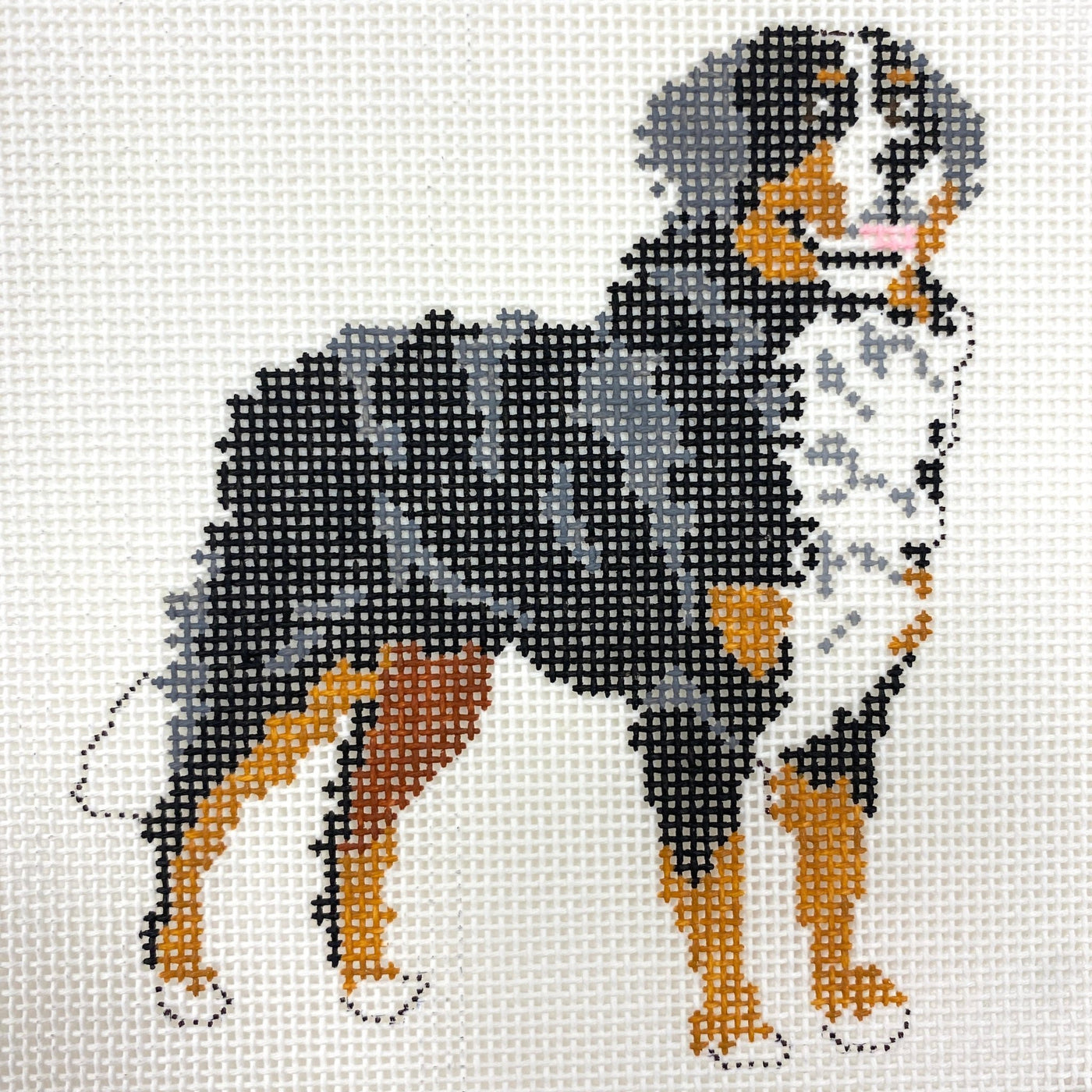 Bernese Mountain Dog needlepoint canvas - Bargello Needlepoint