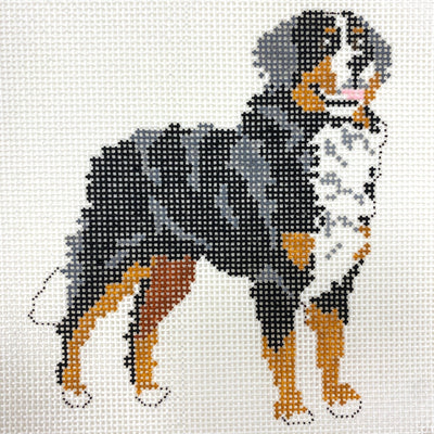 Bernese Mountain Dog needlepoint canvas - Bargello Needlepoint