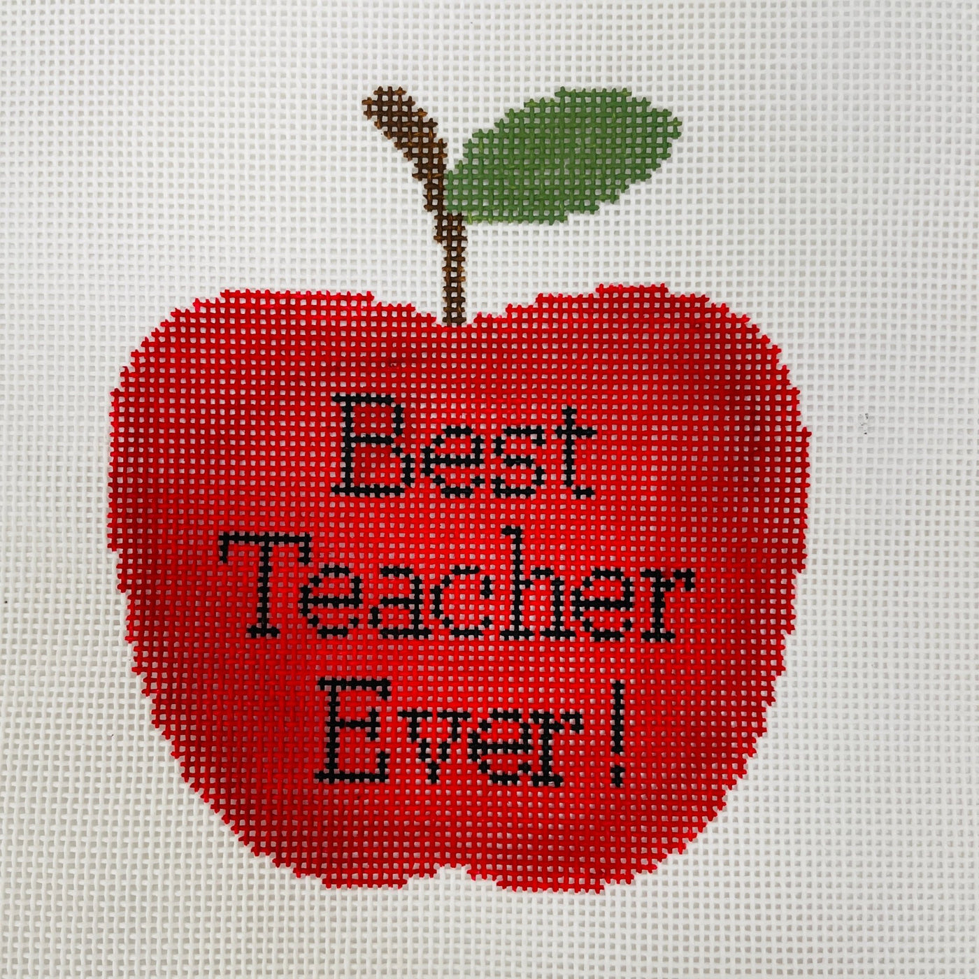 Best Teacher Ever! Apple needlepoint canvas - Bargello Needlepoint