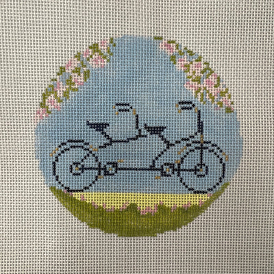 Bicycle Built for Two Ornament needlepoint canvas - Bargello Needlepoint