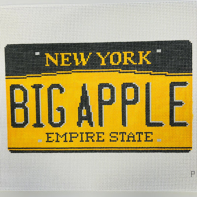 Big Apple License Plate needlepoint canvas - Bargello Needlepoint