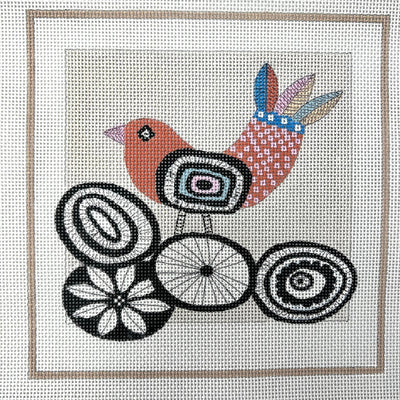 Bird on Cream needlepoint canvas - Bargello Needlepoint