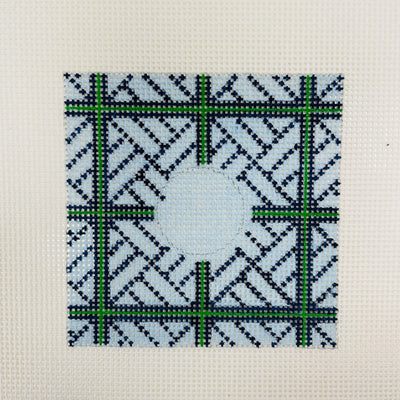 Blue and Green Jewelry Box Insert needlepoint canvas - Bargello Needlepoint