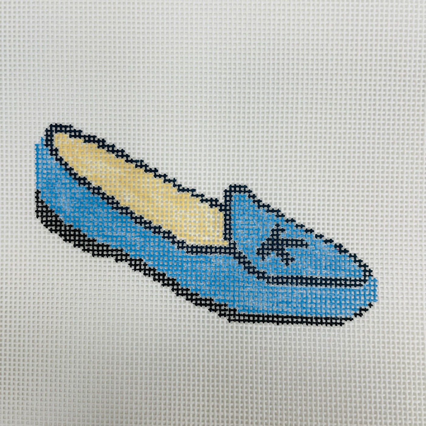 Blue Belgian Loafer Ornament Size needlepoint canvas - Bargello Needlepoint