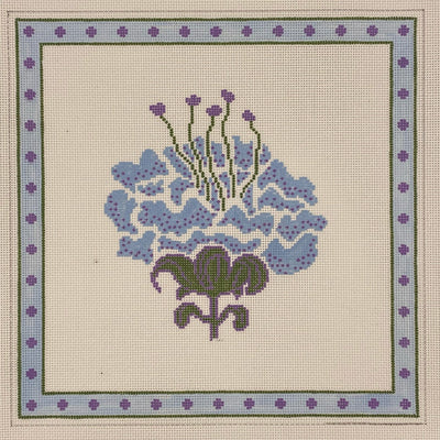 Blue Bell Peony needlepoint canvas - Bargello Needlepoint