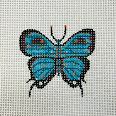 Blue Butterfly Insert needlepoint canvas - Bargello Needlepoint