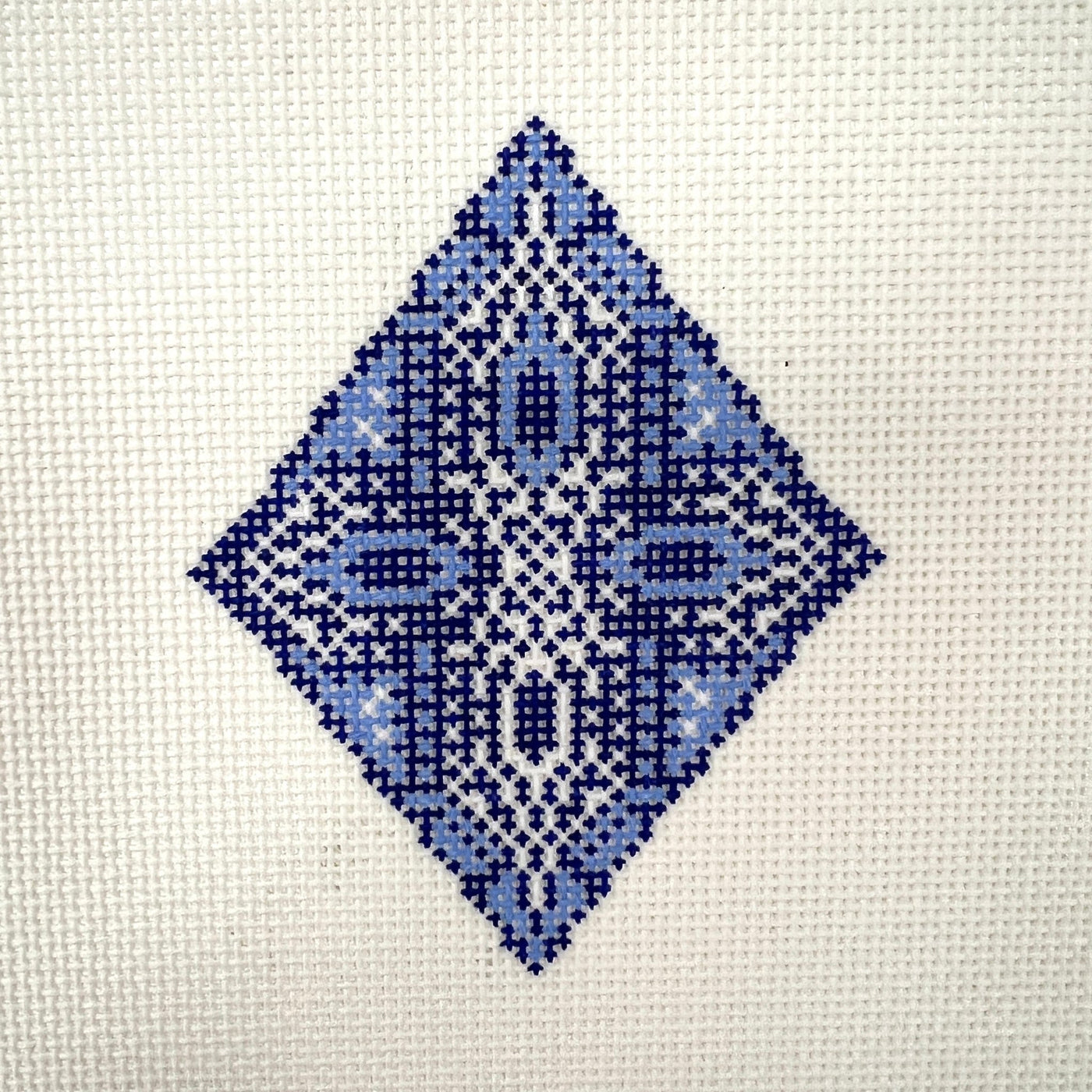 Blue Diamond Insert or Coaster needlepoint canvas - Bargello Needlepoint