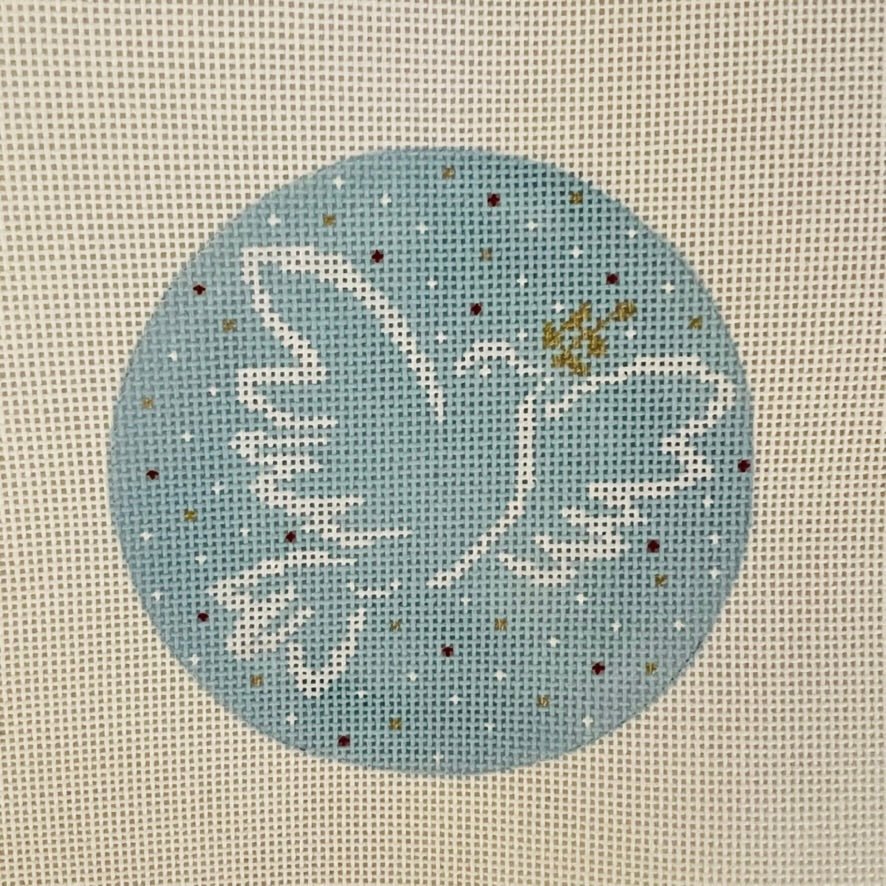 Blue Dove Ornament needlepoint canvas - Bargello Needlepoint