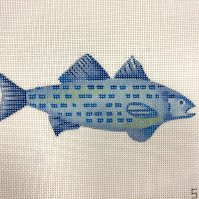 Blue Fish needlepoint canvas - Bargello Needlepoint