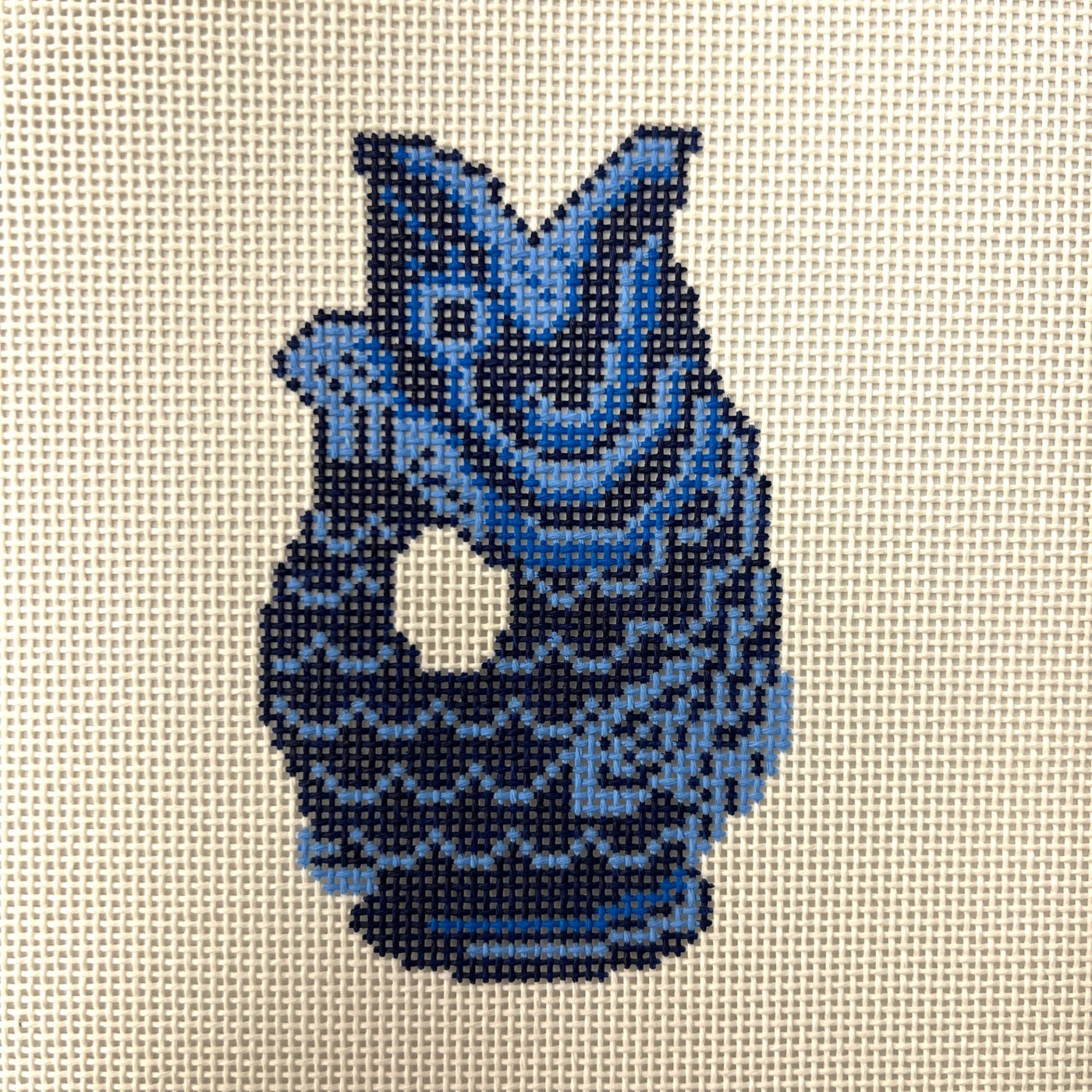 Blue Fish Pitcher needlepoint canvas - Bargello Needlepoint