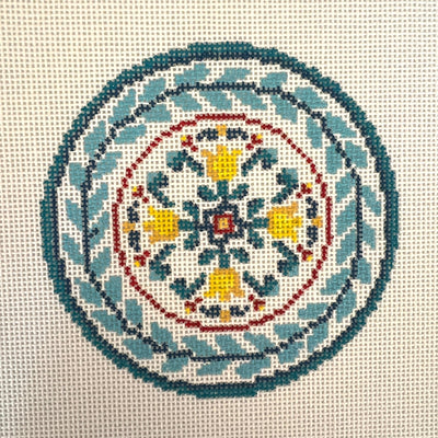 Blue Lemon Plate needlepoint canvas - Bargello Needlepoint