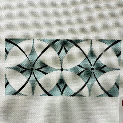 Blue & White Modern Art Deco Insert needlepoint canvas - Bargello Needlepoint