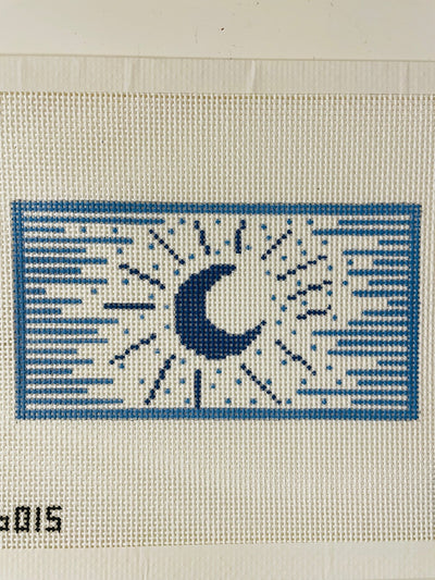 Blue & White Moon Eyeglass Case needlepoint canvas - Bargello Needlepoint