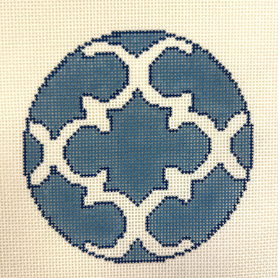 Blue & White Moroccan Tile Insert needlepoint canvas - Bargello Needlepoint