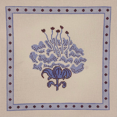 Blueberry Peony needlepoint canvas - Bargello Needlepoint