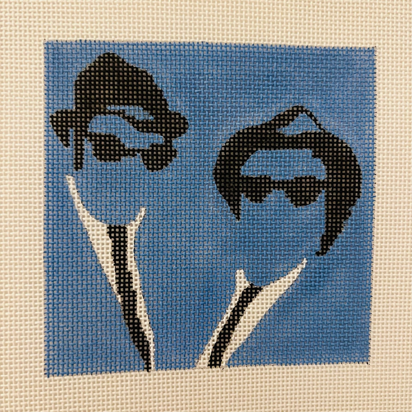 Blues Bros Coaster needlepoint canvas - Bargello Needlepoint