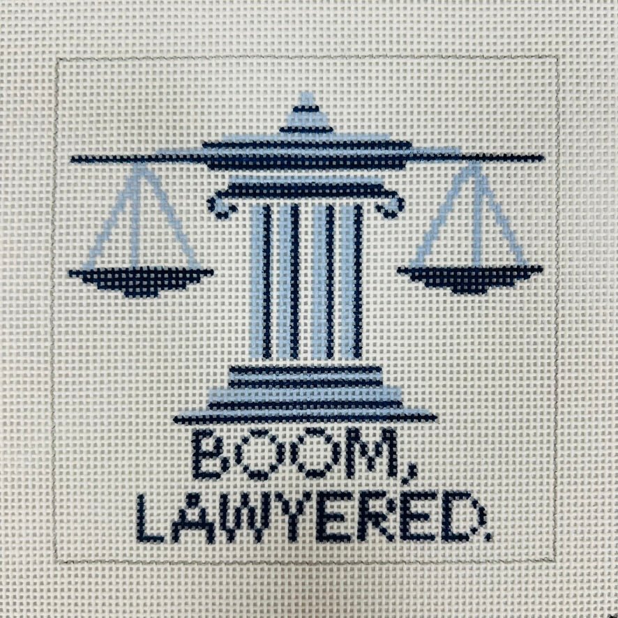 Boom Lawyered Insert needlepoint canvas - Bargello Needlepoint