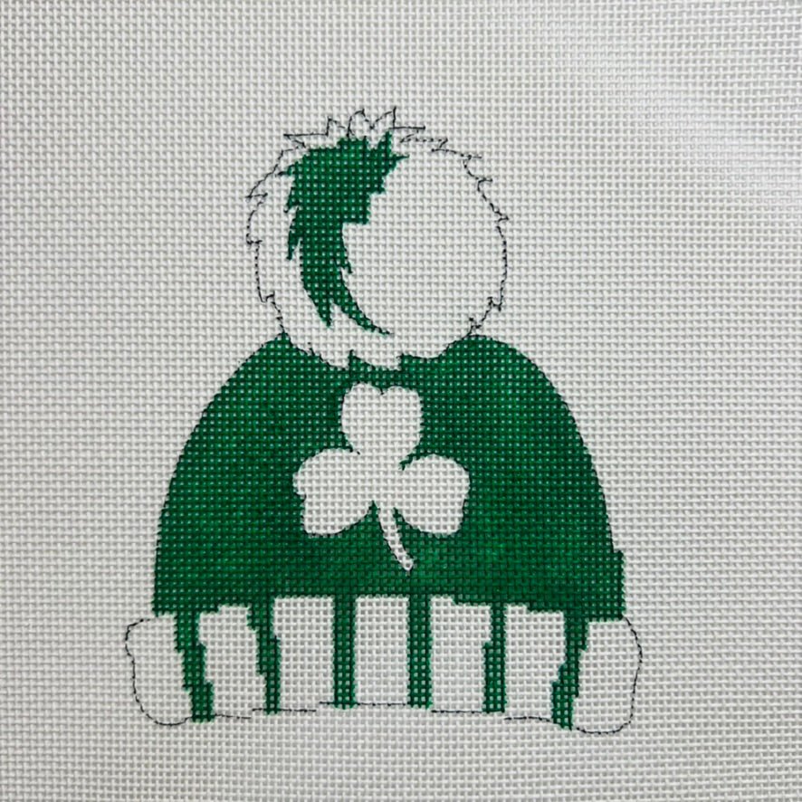 Boston Celtics Ski Hat Ornament needlepoint canvas - Bargello Needlepoint