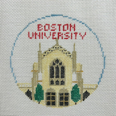 Boston University Round needlepoint canvas - Bargello Needlepoint