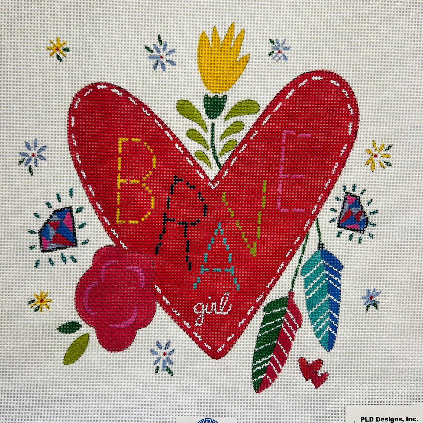 Brave Girl needlepoint canvas - Bargello Needlepoint