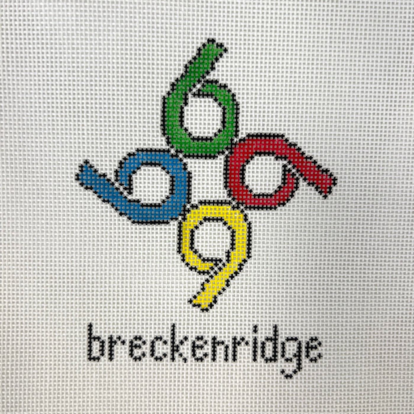 Breckenridge Ski Badge needlepoint canvas - Bargello Needlepoint