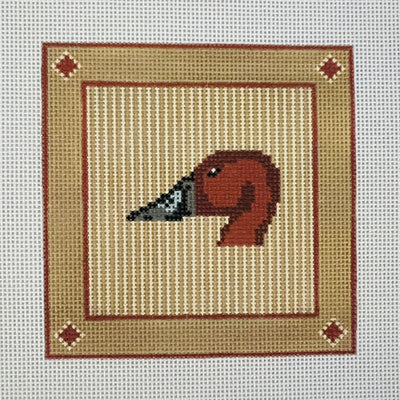 Brown Duck Coaster needlepoint canvas - Bargello Needlepoint