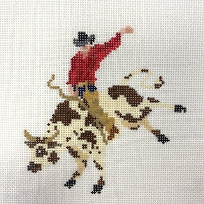 Bull Rider needlepoint canvas - Bargello Needlepoint