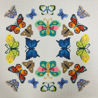 Butterfly Mandala needlepoint canvas - Bargello Needlepoint