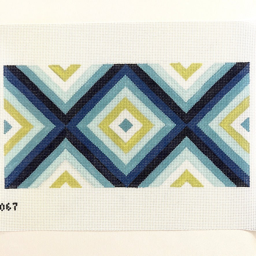 Cabana Blue Lumbar needlepoint canvas - Bargello Needlepoint