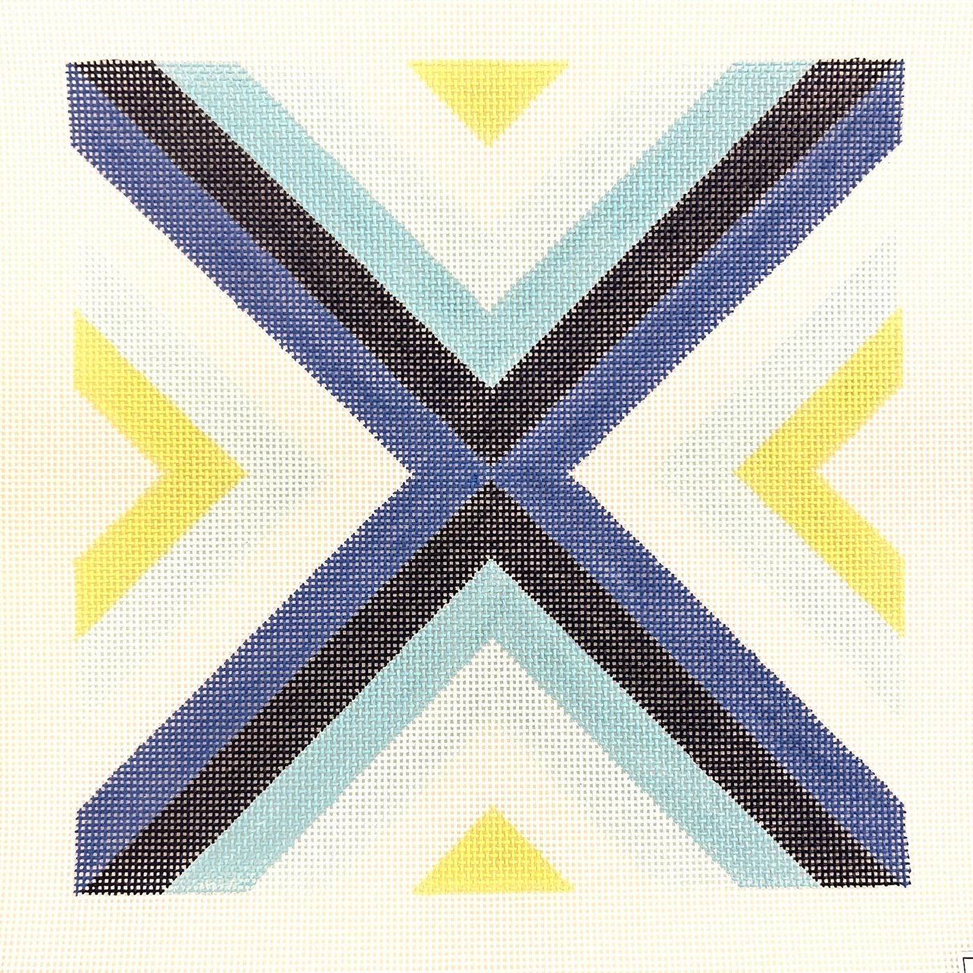 Cabana Blue Square needlepoint canvas - Bargello Needlepoint