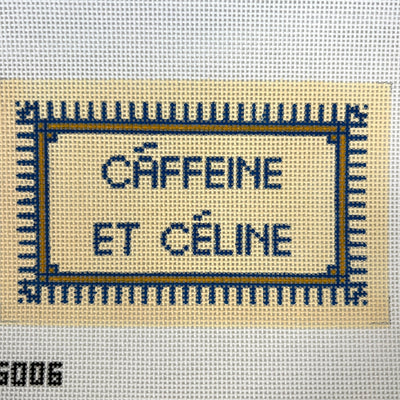 Caffeine et C Eyeglass Case needlepoint canvas - Bargello Needlepoint