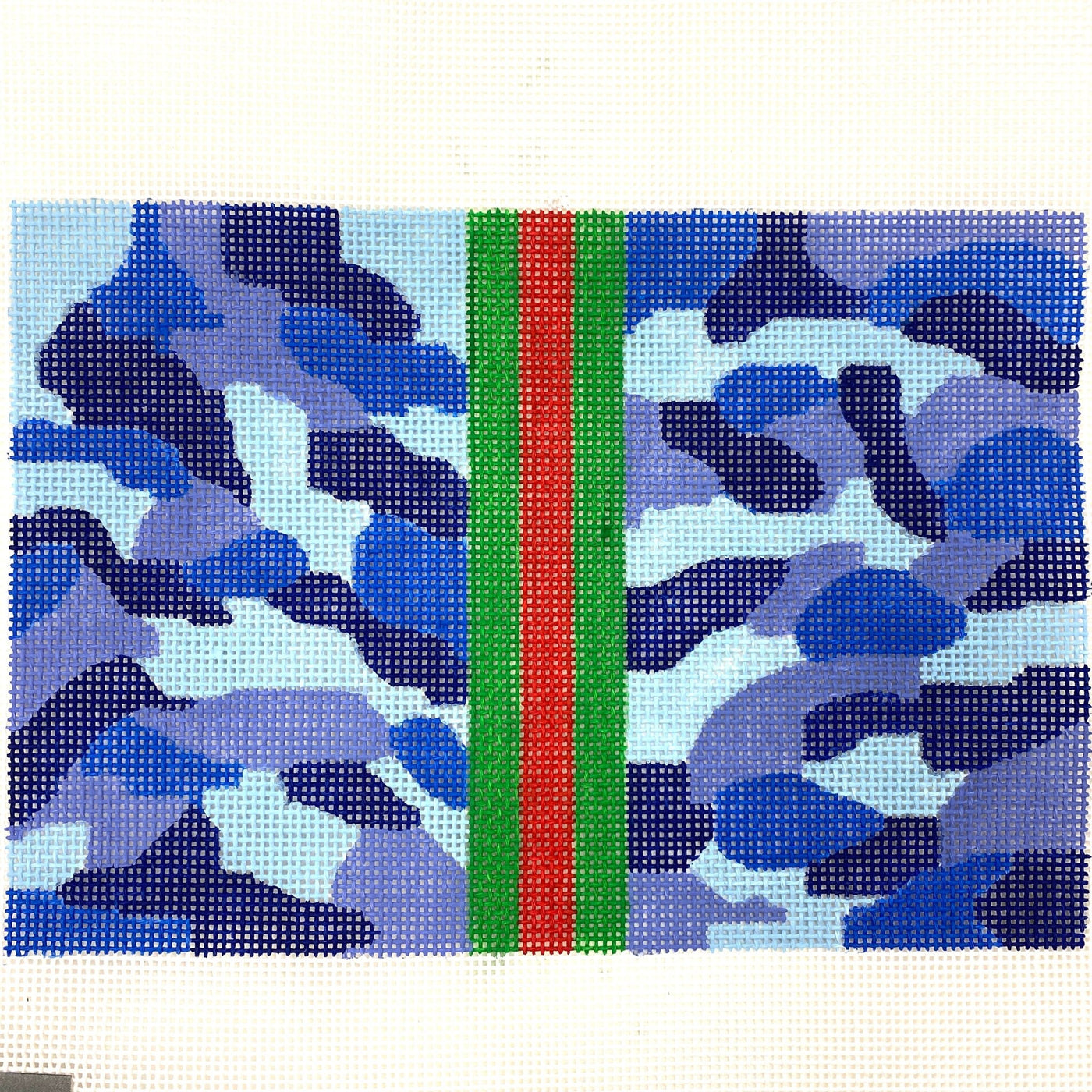 Camouflage Clutch - Blue needlepoint canvas - Bargello Needlepoint