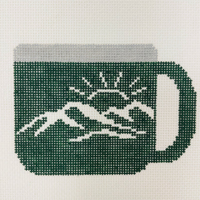 Camping Mug Ornament - two colors available needlepoint canvas - Bargello Needlepoint