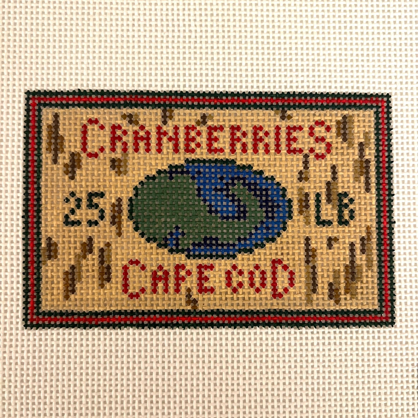 Cape Cod Cranberry Bushel needlepoint canvas - Bargello Needlepoint