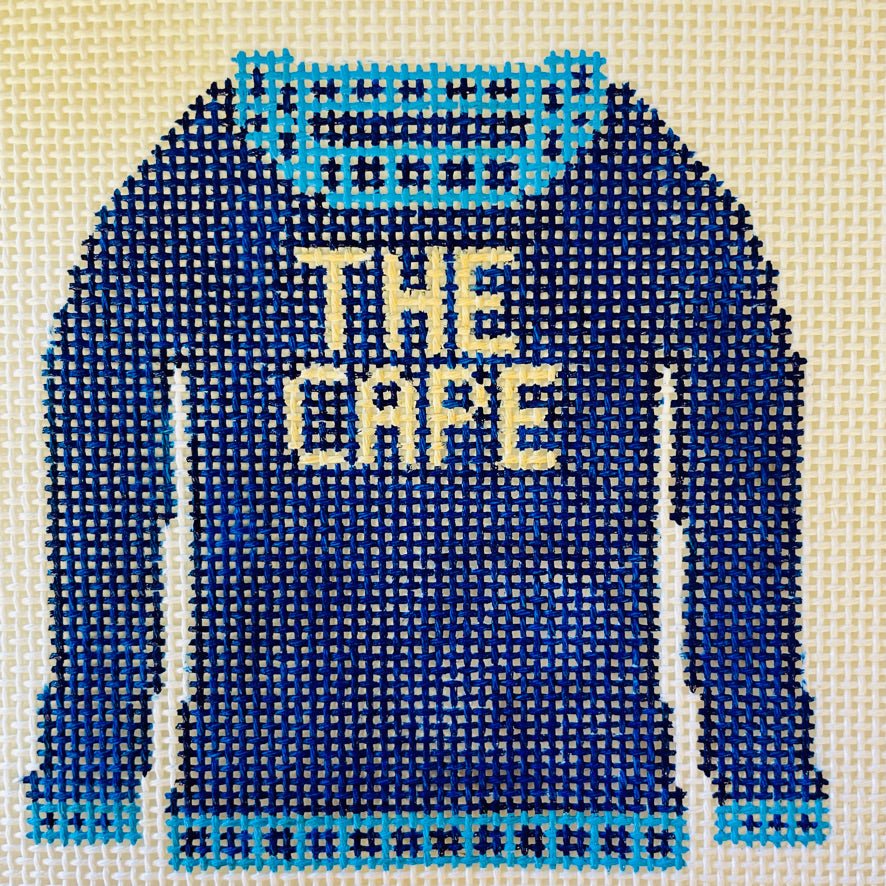 Cape Cod Sweater Ornament needlepoint canvas - Bargello Needlepoint