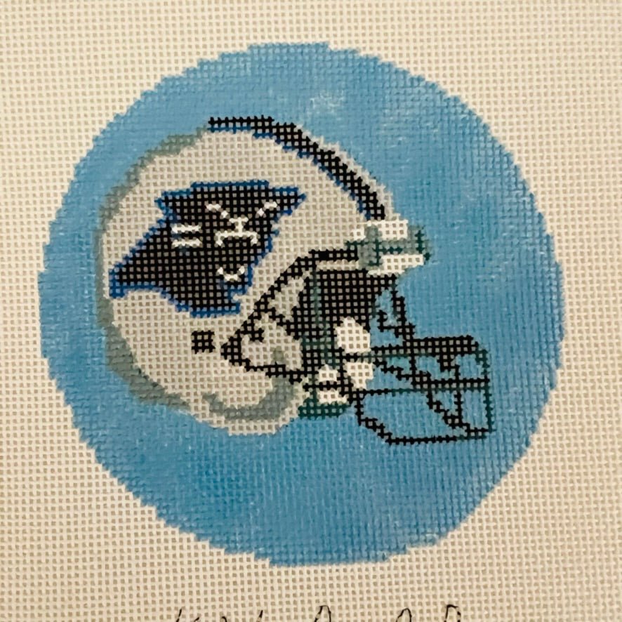 Carolina Panthers Round needlepoint canvas - Bargello Needlepoint