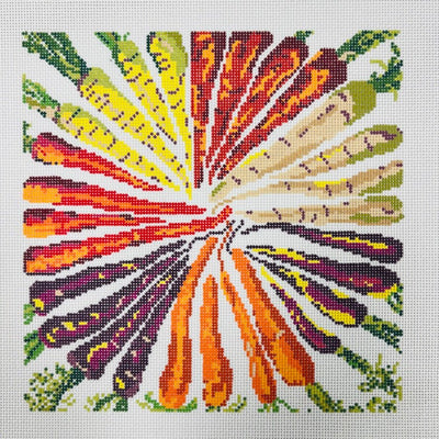 Carrots Mandala needlepoint canvas - Bargello Needlepoint