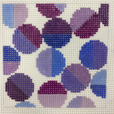 Catherine Coaster (purples) needlepoint canvas - Bargello Needlepoint