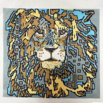 Cecil the Lion needlepoint canvas - Bargello Needlepoint