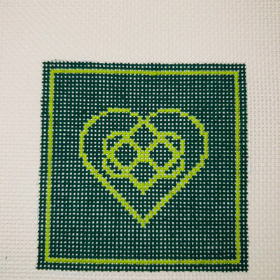 Celtic Heart Square Coaster needlepoint canvas - Bargello Needlepoint