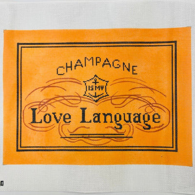 Champagne is my Love Language needlepoint canvas - Bargello Needlepoint