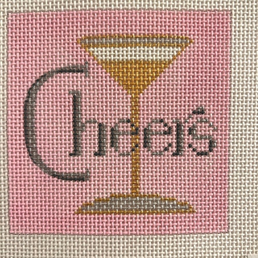 Cheers Coaster needlepoint canvas - Bargello Needlepoint