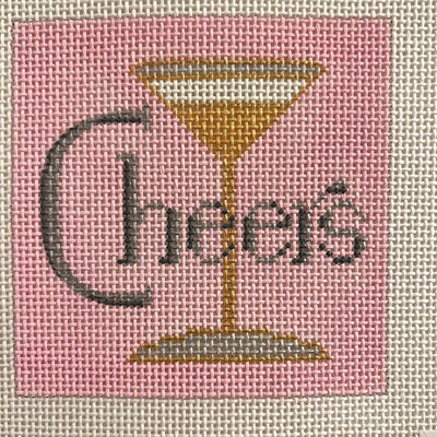 Cheers Coaster needlepoint canvas - Bargello Needlepoint