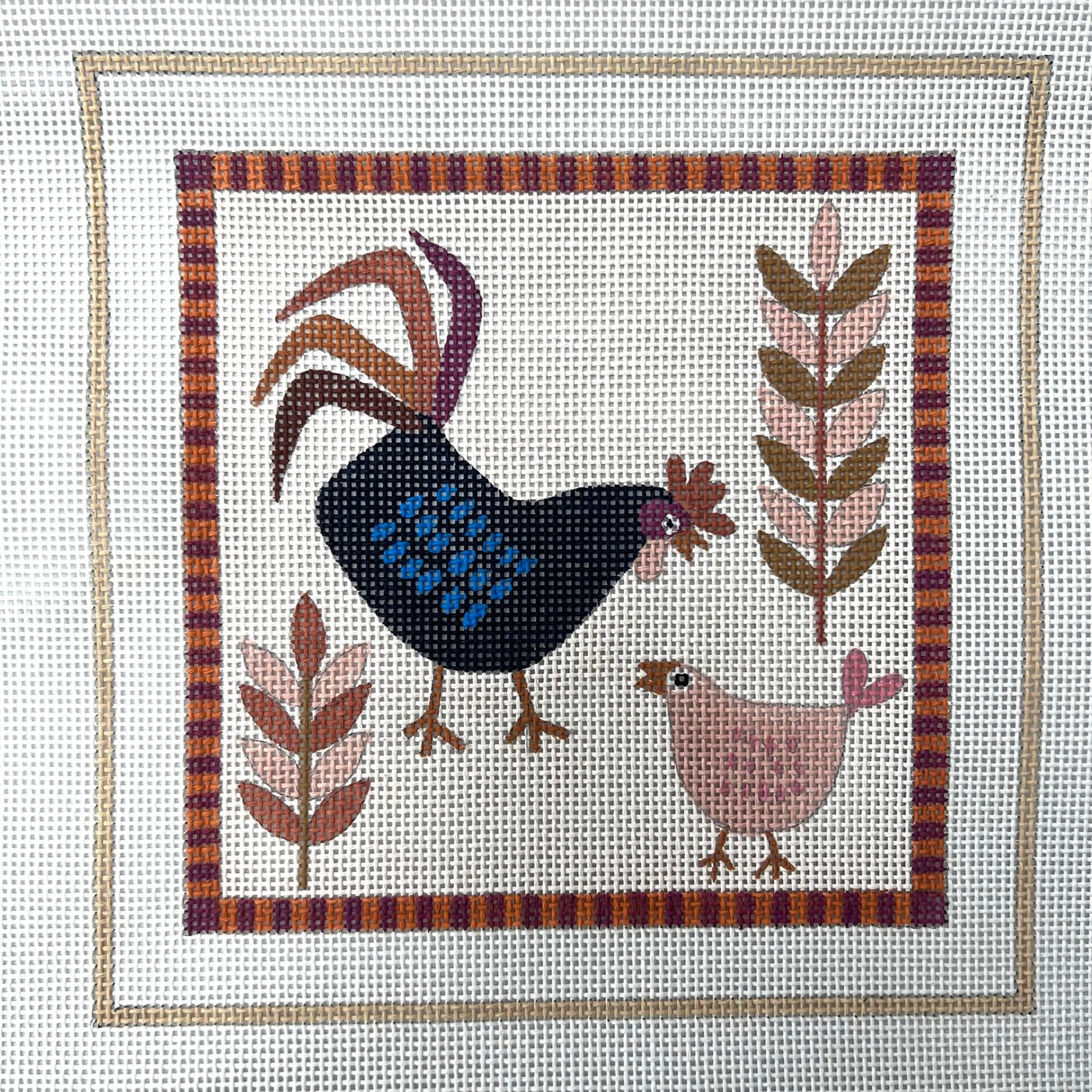 Chickens needlepoint canvas - Bargello Needlepoint