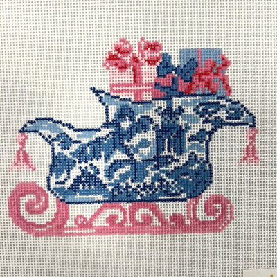 Chinoiserie Sleigh Ornament needlepoint canvas - Bargello Needlepoint