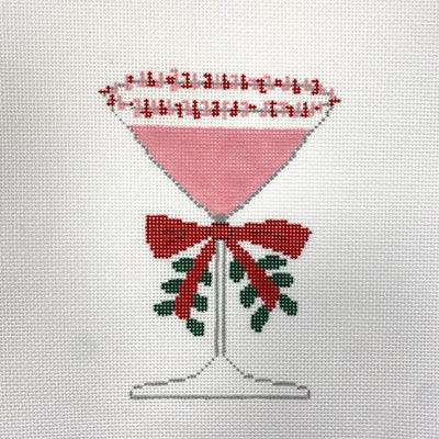 Christmas Martini needlepoint canvas - Bargello Needlepoint