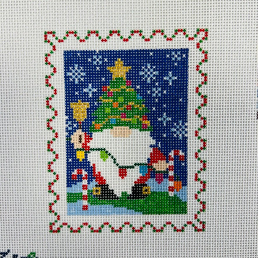 Christmas Stamp needlepoint canvas - Bargello Needlepoint