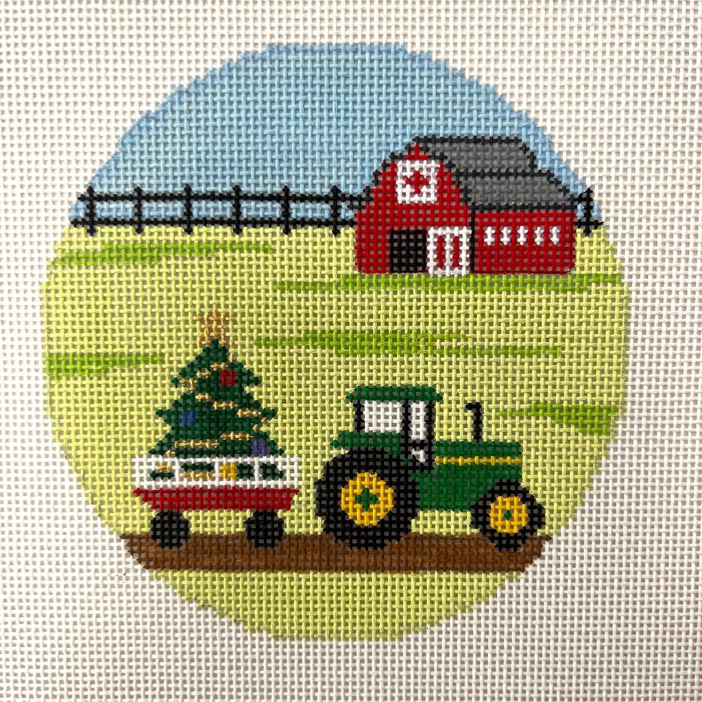 Christmas Tree Farm Ornament needlepoint canvas - Bargello Needlepoint